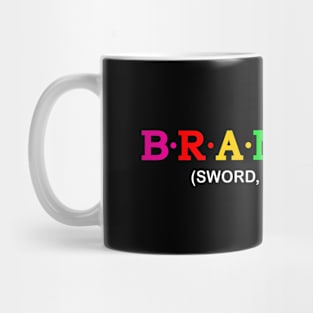 Brantley  - sword, fiery torch. Mug